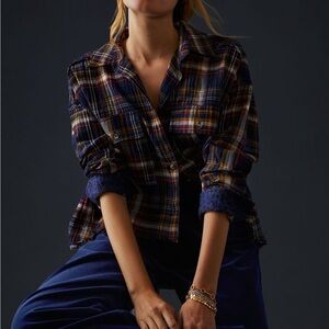 NWT Anthropologie Pilcro Cropped Plaid Shirt